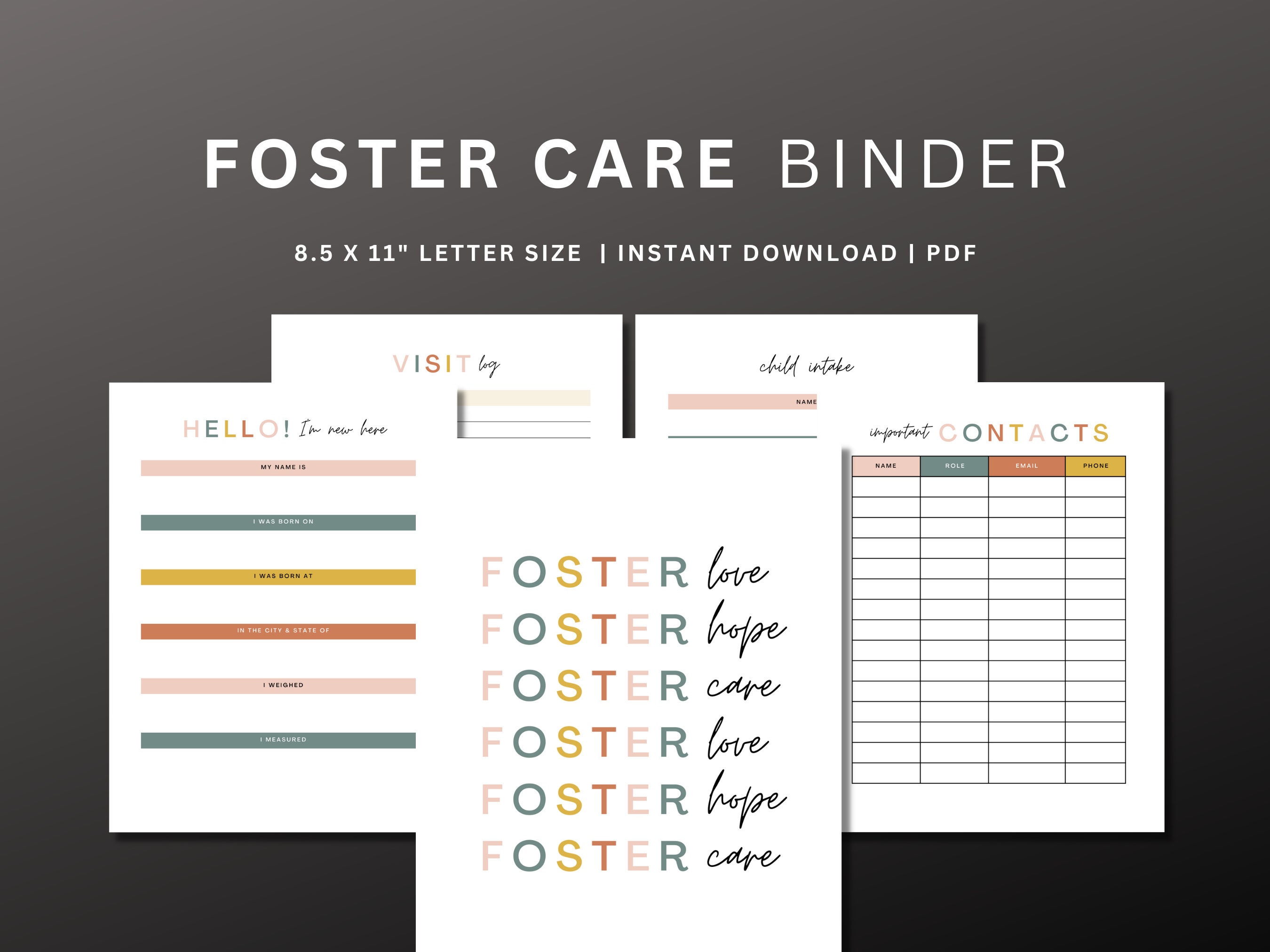 Foster Care Binder / Child Kid Edition / Printable PDF / - Etsy