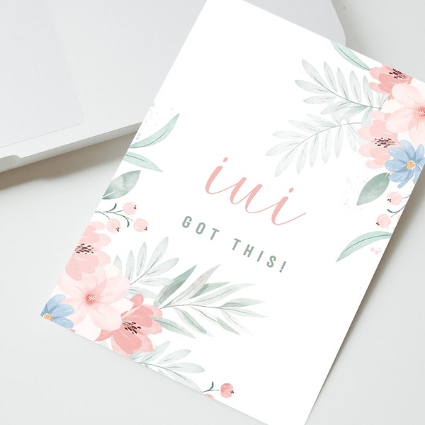 IUI Milestone Cards, IUI Journey, Milestone Cards, Infertility Journey, Instant Digital Download PDF - Set of 10 Cards - Watercolor Floral