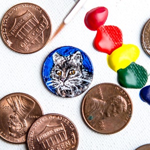 Haustier Eltern Geschenk, Münze Sammlung, benutzerdefinierte Haustier Kunstwerk auf einem Pfennig
