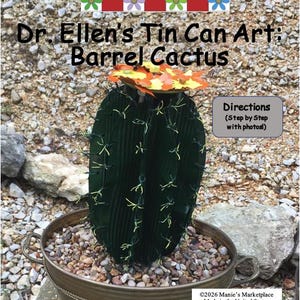 Barrel Cactus: Dr. Ellen’s Tin Can Art Cactuses and Succulents Pattern