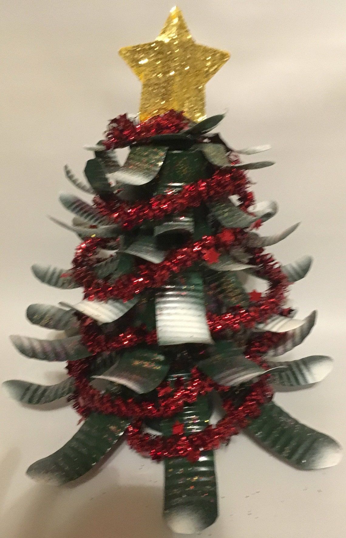 Christmas Tree Tin Can Art Holiday Collection Etsy