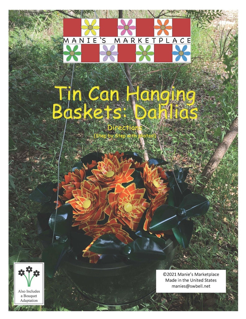 Dahlias Tin Can Hanging Baskets Directions Etsy