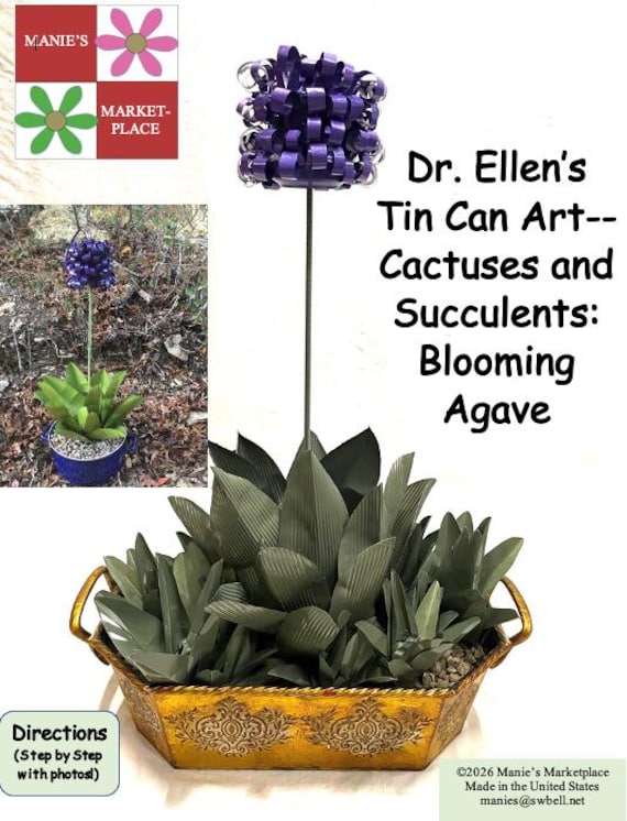 Agave: Dr. Ellens Tin Can Art Kakteen und Sukkulenten Muster - Etsy.de