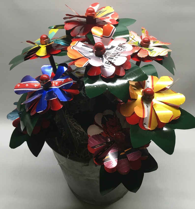 Beer/soda Can Flowers Tin Can Flowers Etsy