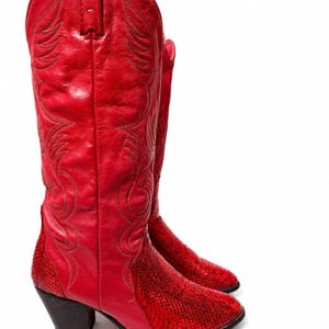 ACME VTG Men Python Snakeskin Leather Western Boots Rodeo USA 8 M (9.5 Women’s) Acme Vintage Genuine Python Snakeskin Cowboy Western Boots  main image 4