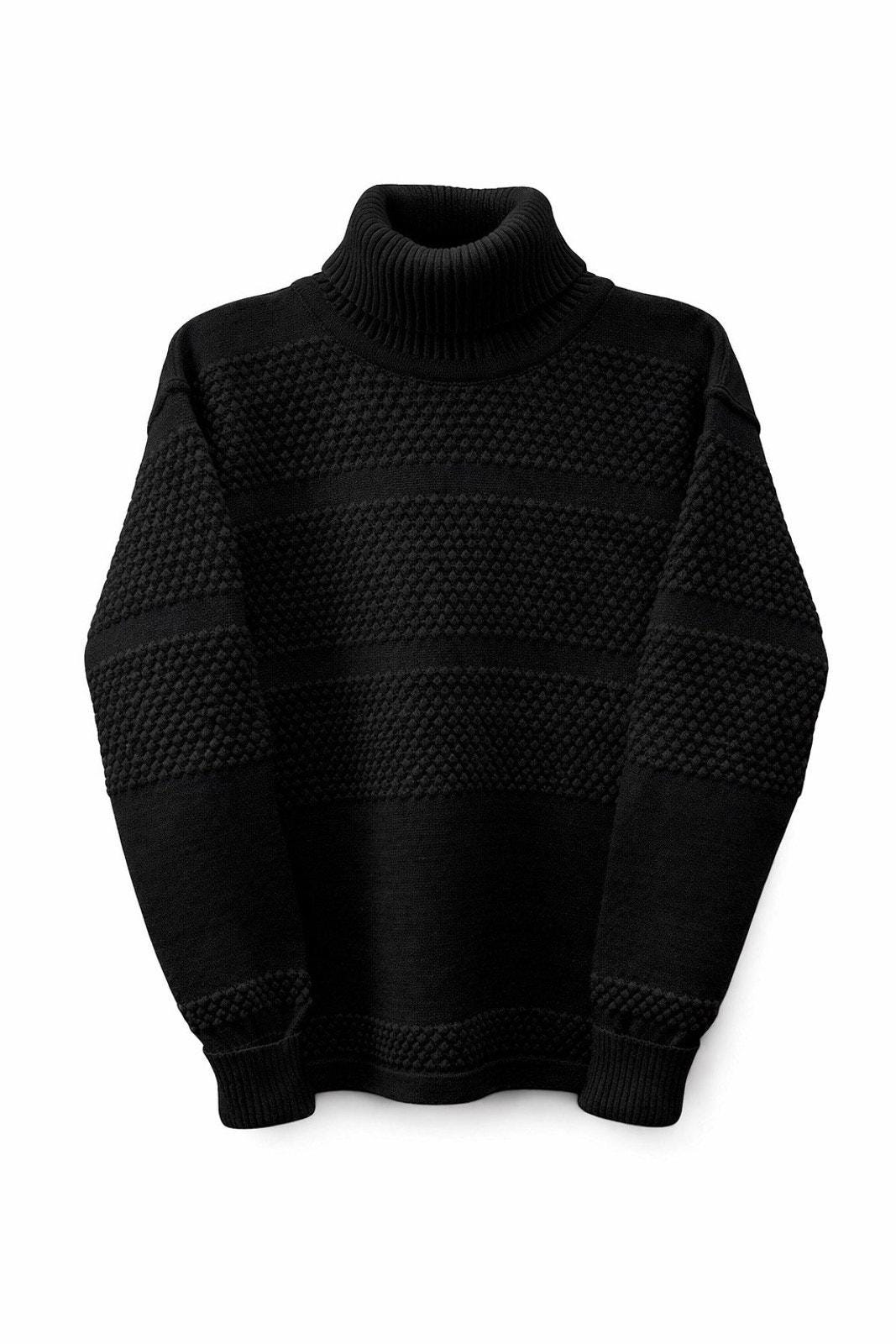 S. N.S. Herning VTG Danish Wool Turtleneck Sweater- Bobble Knit - Made in Denmark