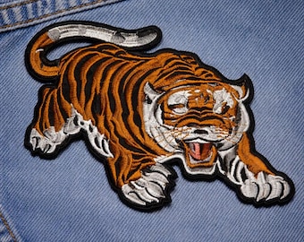 Embroidered Tiger Iron-On Patch (2-Pack) – Vintage Style Applique
