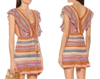 Robe au crochet d’été, idées cadeaux, vêtements de plage, robes de mariée, vêtements hipie, style boho,