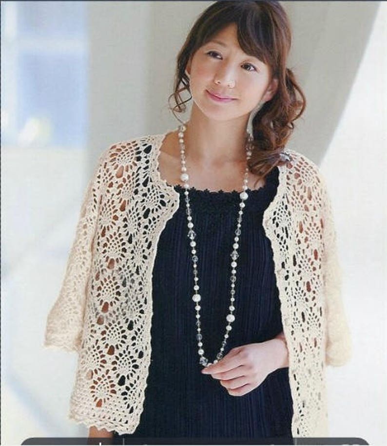 Long-sleeve Crochet Cardigan Pineapple Stitch Gift Ideas - Etsy