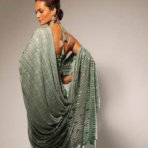 Traditional Wedding Attire of India, Set Consisting of Dress & Shawl