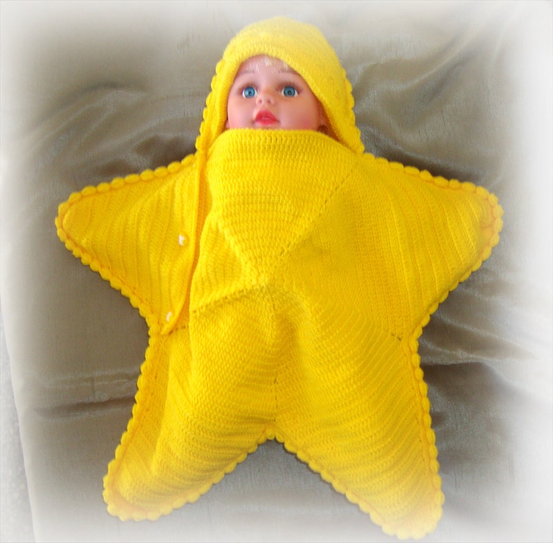 Cocoon Starfish Baby Blanket Newborn 6 9 Months Gift Etsy