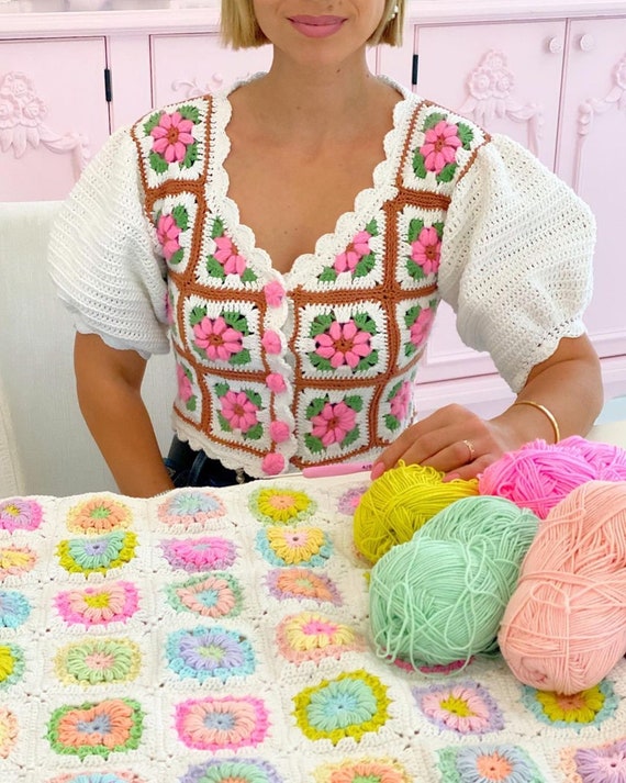 Crochet Cardigan With Granny Squares 