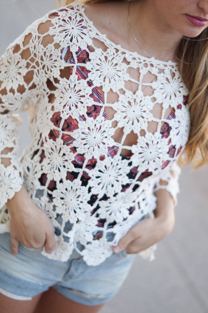 Crochet blouse mandala shape gift ideas sommer | Etsy