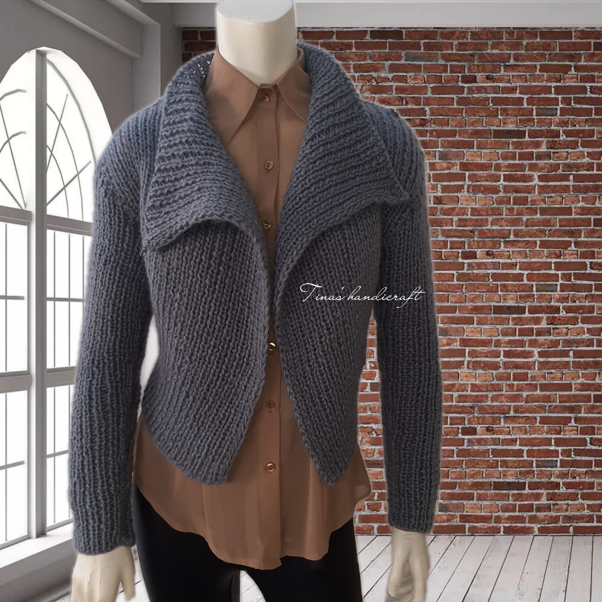 And The Why Fishnet Knitting Bolero Cardigan