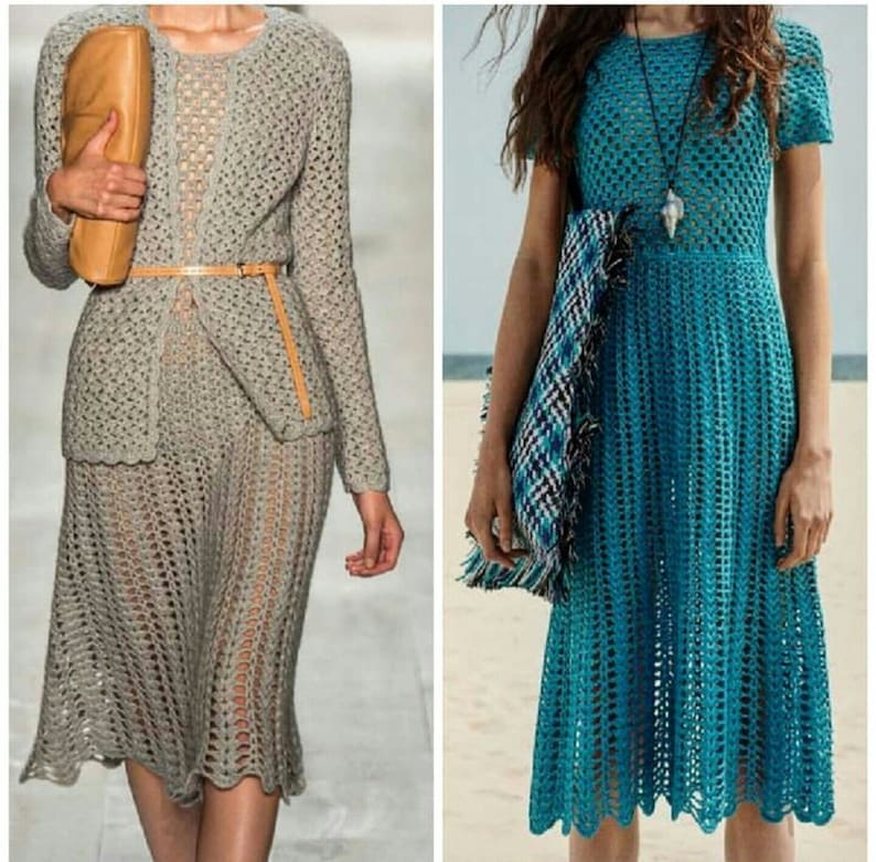Crochet Set Sleeveless Dress With Cardigangift - Etsy