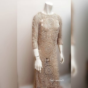Wedding Dress,long Crochet Dress With Mandala Shape Motifs,bridal ...