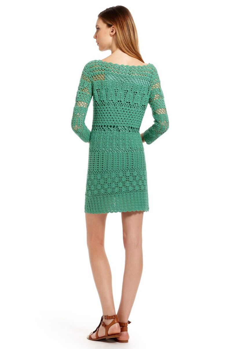 Long Sleeve Crochet Dress,beach Clothing,gift Ideas,cozy Dress, Wedding