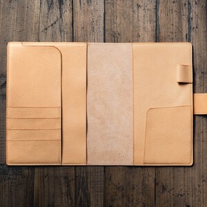 A5 Pebbled Leather Strap Notebook Cover - Classic Layout, Fits Hobonichi Cousin & Midori MD