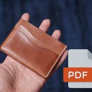 Leder 5-Pocket Kartenhalter Brieftasche PDF Template Set Nr.16 - Digitales Lederverarbeitungsmuster - A4 & Letter Größe