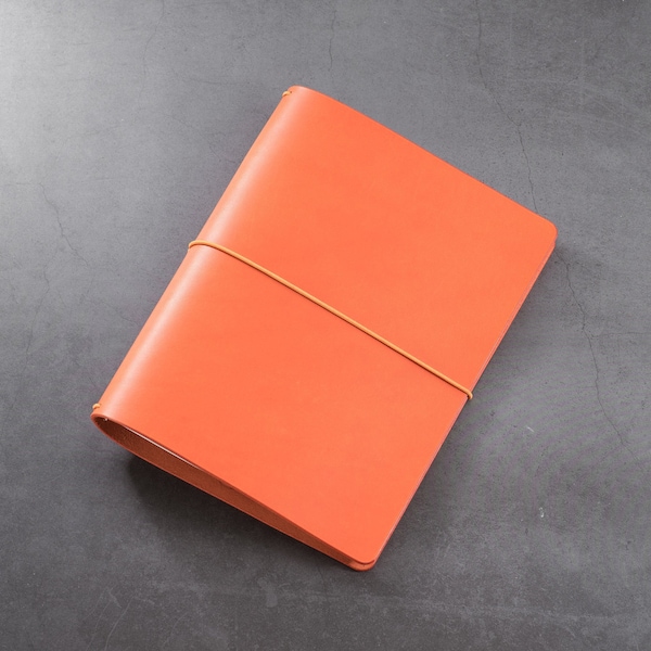 All Sizes - Orange Buttero Leather Traveler's Notebook Cover (No inserts included)