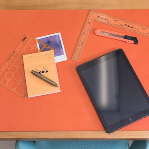 12 COLORS - Orange Buttero Leather Desk / Keyboard & Mouse Pad