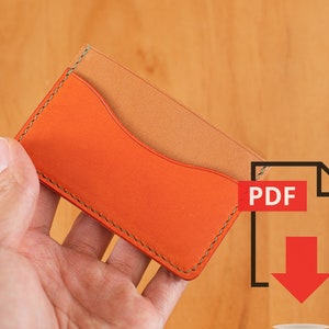 Conjunto de plantillas PDF de billetera con tarjetero de cuero de 3 bolsillos n.° 1 - Patrón de peletería digital - Tamaño A4 y carta