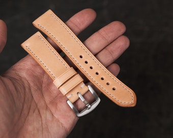 Natural Leather Tapered Basic Watch Strap (18, 20, 22 and 24 mm)