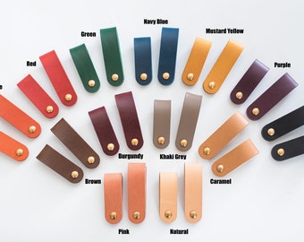 13 Colors | Leather Swivel Key Holder | Personalized Key Fob | Custom Gift | Key chain | Italian Vegetable tanned leather