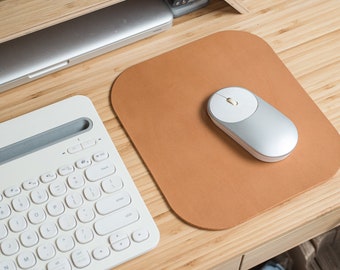 12 COLORS - Caramel Buttero Leather Mouse Pad