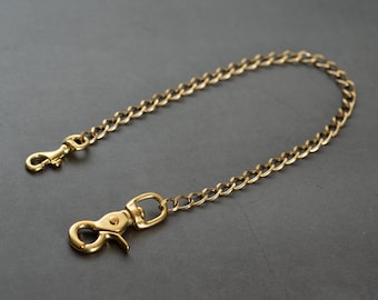 Solid Brass Wallet Chain with Trigger Snap