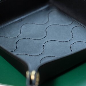 Quilted Black Leather Valet Tray image 2