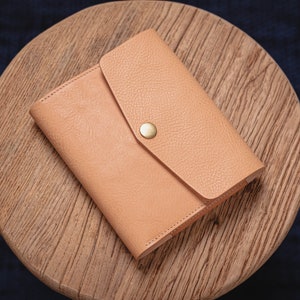 6 COLORS - A6/Hobonichi/Midori MD Natural Pebbled Leather Trifold Notebook Cover