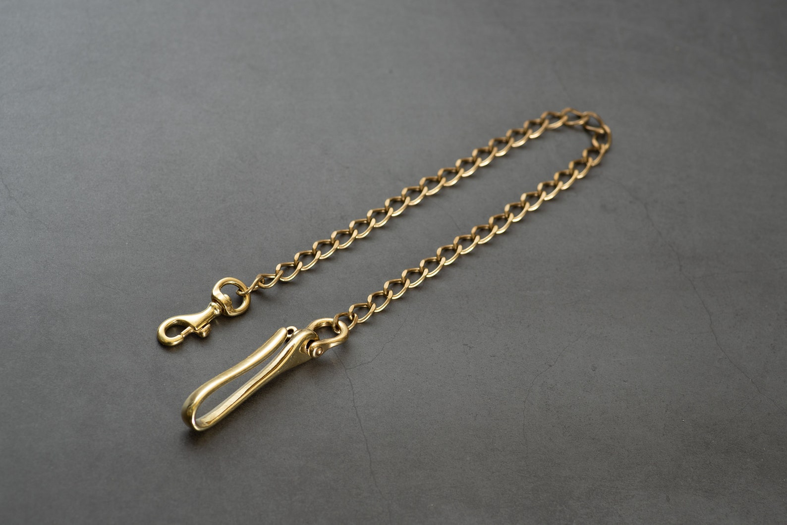 Solid Brass Wallet Chain With Fish Hook - Etsy