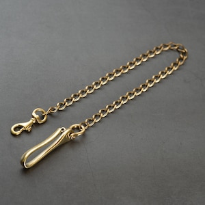 Cadena de billetera de latón macizo con gancho de pescado