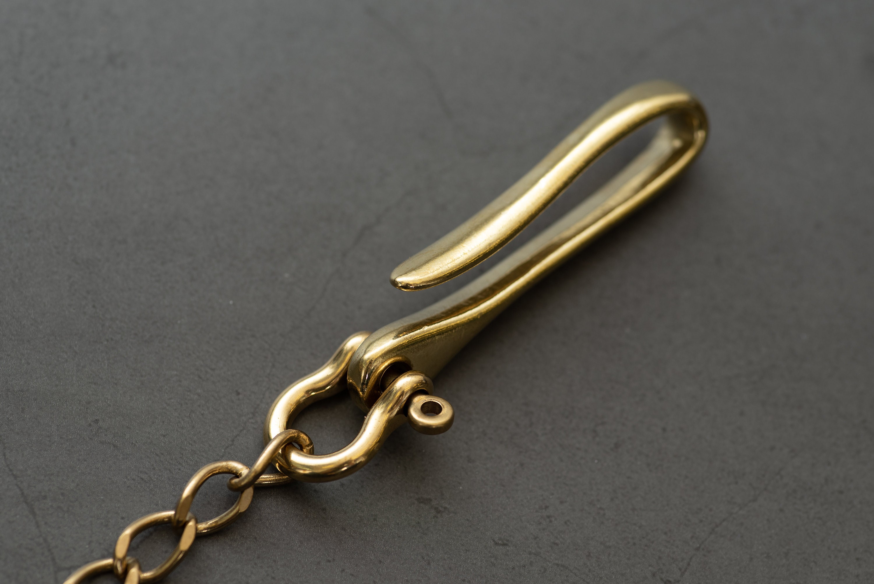 Solid Brass Wallet Chain Infinity Handmade With Skull Hook
