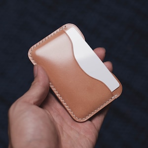 7 COLORES - Cartera para tarjetas de cuero con tres bolsillos de Shell Cordovan