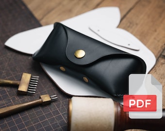 Leather Glasses and Sunglasses Case PDF Template Set No.34 - Digital Leatherworking Pattern - A4 & Letter Size