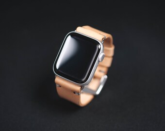 Natural Leather Minimalist Watch Strap for Apple Watch