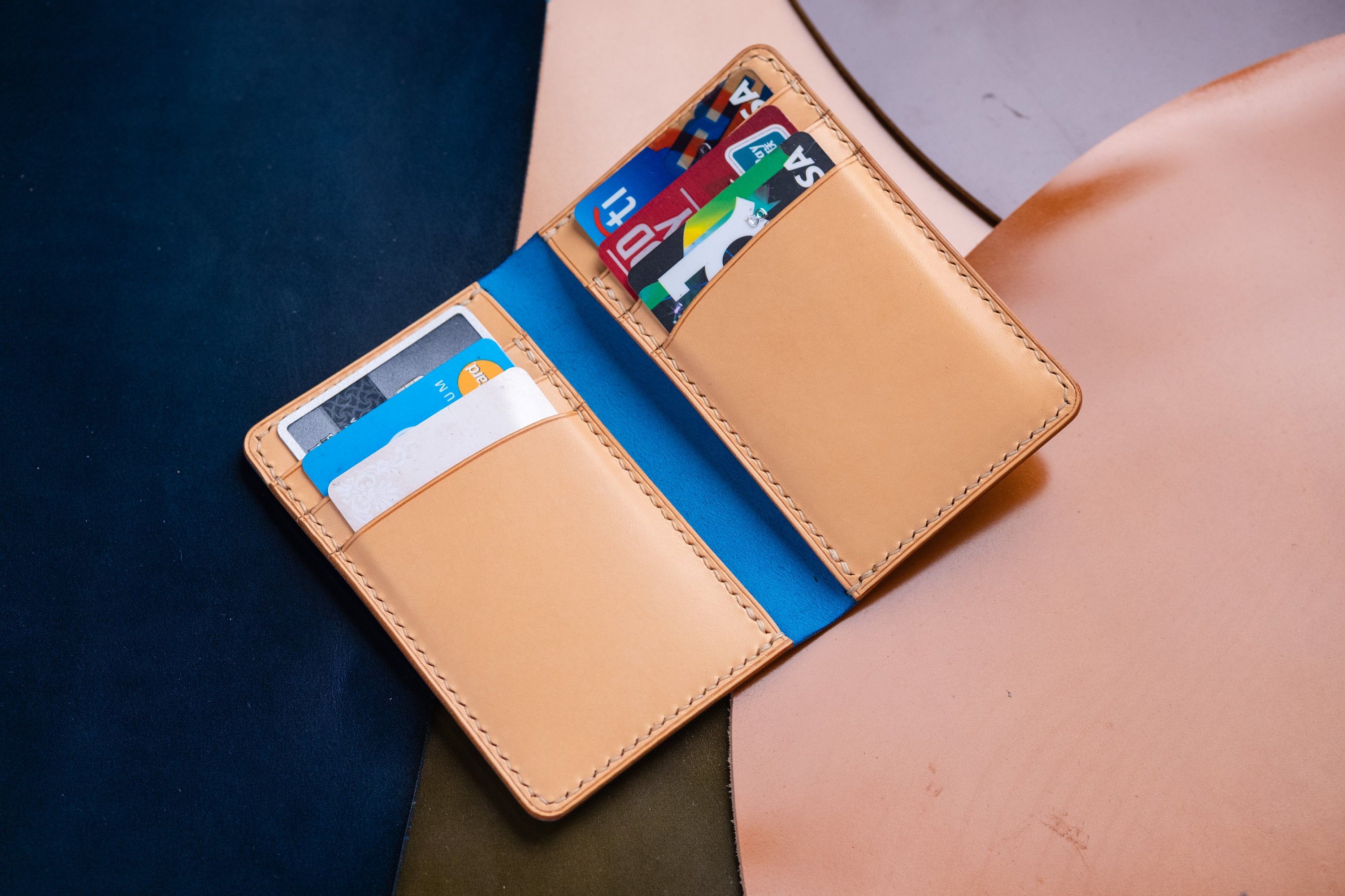 Shell Cordovan & Natural Leather Vertical Card Wallet - Etsy