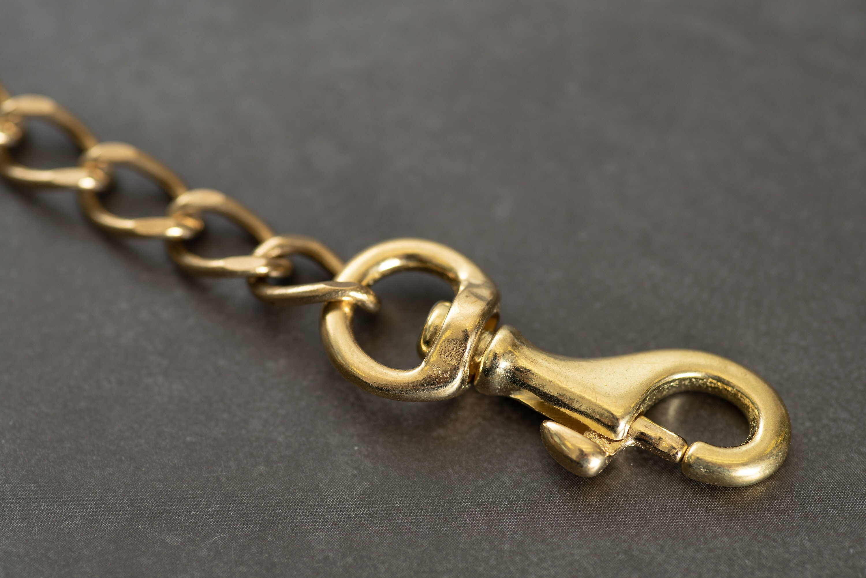 Solid Brass Wallet Chain With Fish Hook - Etsy