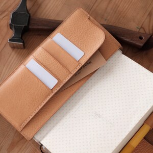 6 COLORS Weeks Snap Closure Pebbled Leather Cover with Card Slots image 3