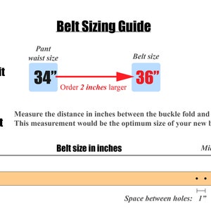belt sizing guide for eternal leather goods belt