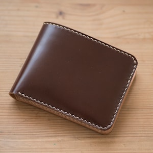 7 COLORES - 2 ranuras, moneda bolsillo marrón concha cordovan & cartera billfold natural bicolor