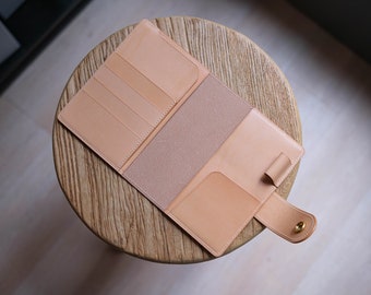 13 COLORS - A6/Hobonichi/Midori MD Snap Closure Buttero Leather Notebook Cover with Card Slots