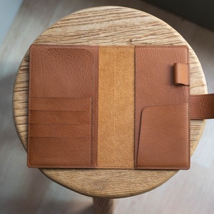 6 COLORES - B6 Slim/Midori MD/Nanami Cafe Note/Common Planner Tapa de cuaderno de cuero granulado con cierre a presión y ranuras para tarjetas