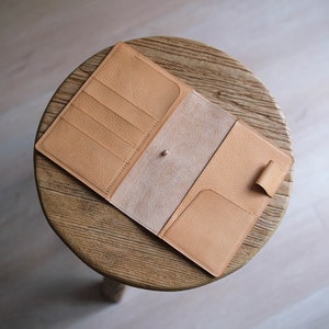 6 COLORS - A6 Pebbled Leather Notebook Cover w/ Elastic Closure and Card Slots (for Hobonichi Techo, Midori MD, etc.)