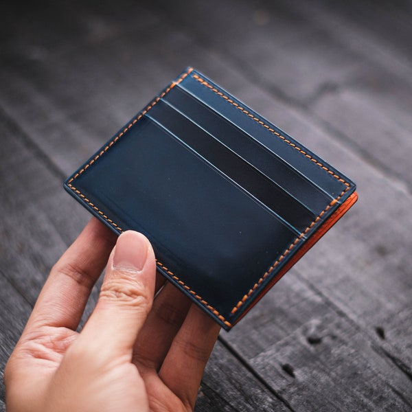 Shell Cordovan Side-Opening Leather Cardholder