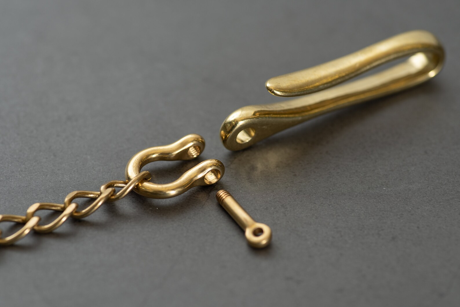 Solid Brass Wallet Chain With Fish Hook - Etsy
