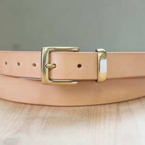 CUSTOMIZABLE - 5 COLORS Natural Vegetable-tanned Leather Dress Belt (30 mm wide)