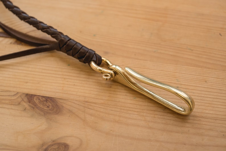 Round Braid Dark Brown Vegetable-tanned Leather Wallet Rope With Fish ...